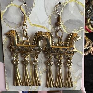 Viking/Norse two headed horse Clapper earrings